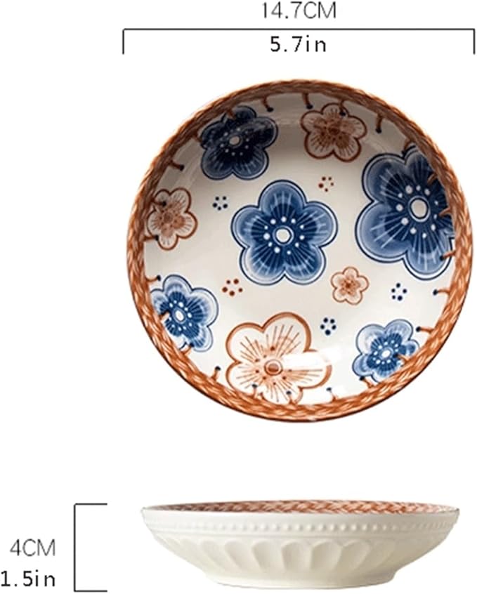WaLdor Seasoning Plate Ceramic Snack Plate, Appetizer Plate, Dessert, Nuts, Soy Sauce, Japanese Style, Small Dishes for Dipping, Stackable Snack Bowls, Ceramic Sauce Plate (Color : B)