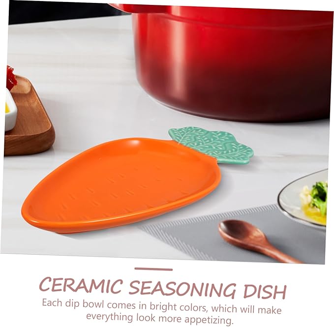 Carrot Shaped Dipping Plate Ceramic Soy Sauce Dish for Appetizers and Sushi Orange 7-inch Household Sauce Tray Convenient and Washable Restaurant Accessory