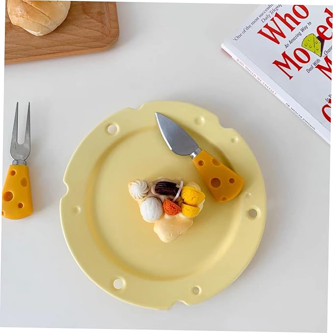 Healifty Irregular Ceramic Cheese Platter Serving Plate for Appetizers Snacks and Desserts Food-Grade Material for Family Gatherings and Parties