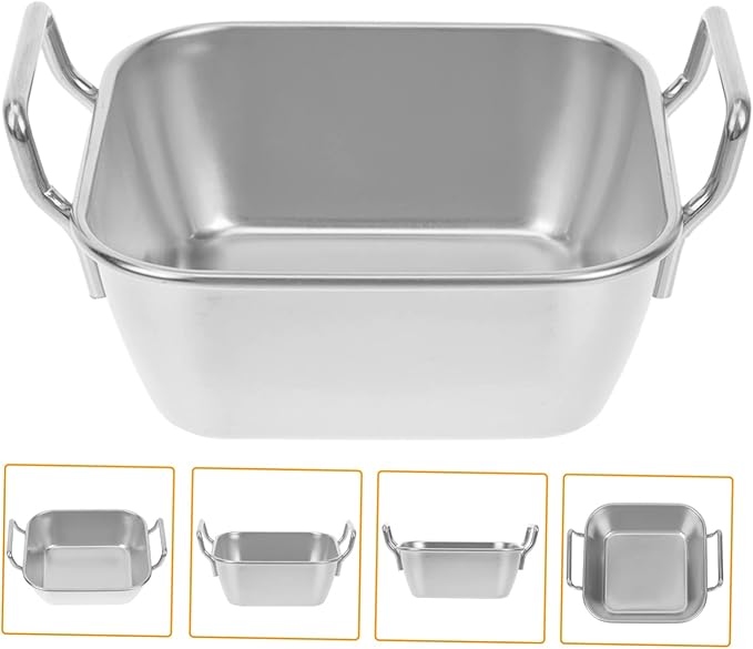 Grill Serving Tray Snack Holder Fried Chicken Basket Thickened Dessert Tray French Fries Plate Double Handled
