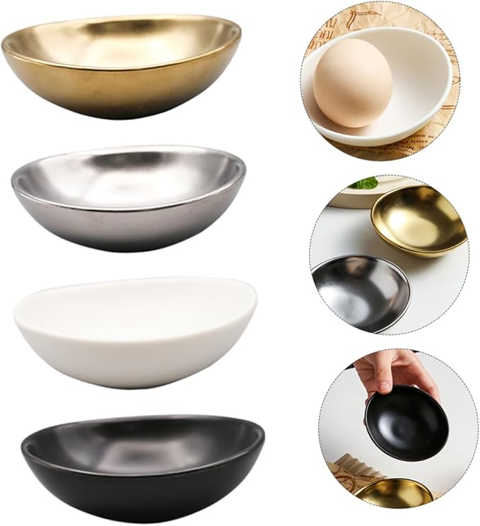 Alipis 4pcs Assorted Color Seasoning Dishes for Sushi and Condiments -shaped Small Plates for Vinegar Sauce and Dipping Sauces for Appetizers and Table Settings