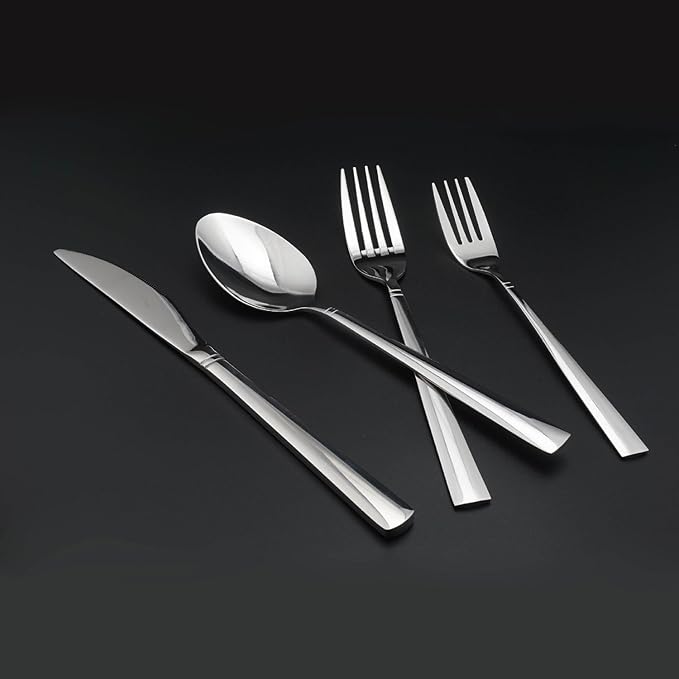 4pcs/Set 430 Stainless Steel Tableware Dinner Spoon Fork Knife Flatware Serving Sets Spoons Forks Knives，