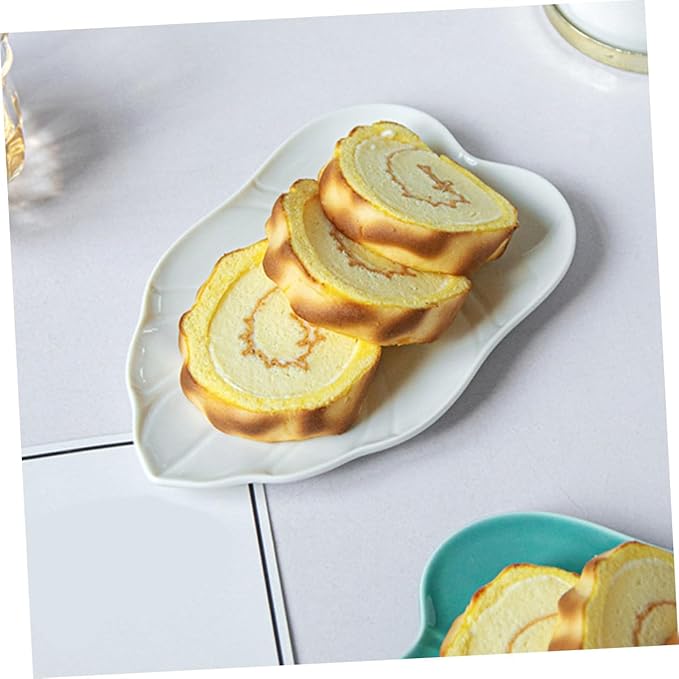Mobestech Ceramic Leaf Shaped Appetizer Plates Elegant Dessert Serving Dish Versatile Storage for Fruits Snacks for Home Dining Entertaining