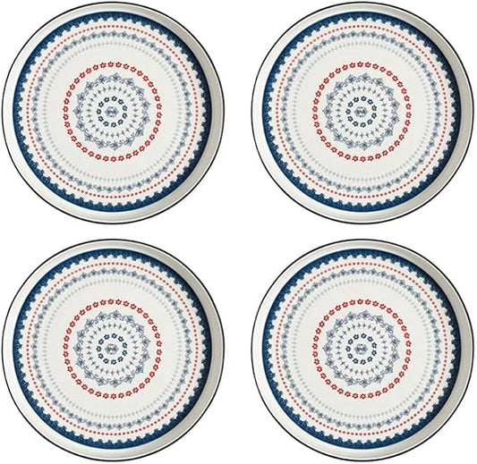 Appetizer Bowls Set of 4 Ceramic Sauce Dish Soy Sauce Dipping Plates Snack Sushi Fruit Appetizer Plates Side Dishes 4.33inches Salad Bowls (Color : Blue 1)