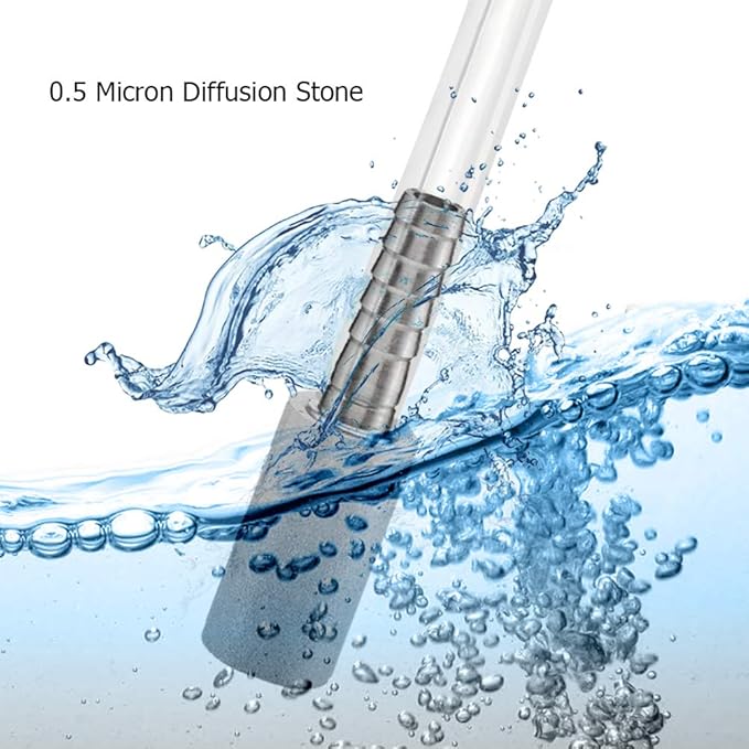 JoyTube Stainless Steel Aeration Stone, 0.5 Micron Diffusion Stone with 1/4" Hose Barb, Stainless Steel Aeration Oxygenation Stone Carbonating Stone for Home Brewing Beer (Pack of 2)