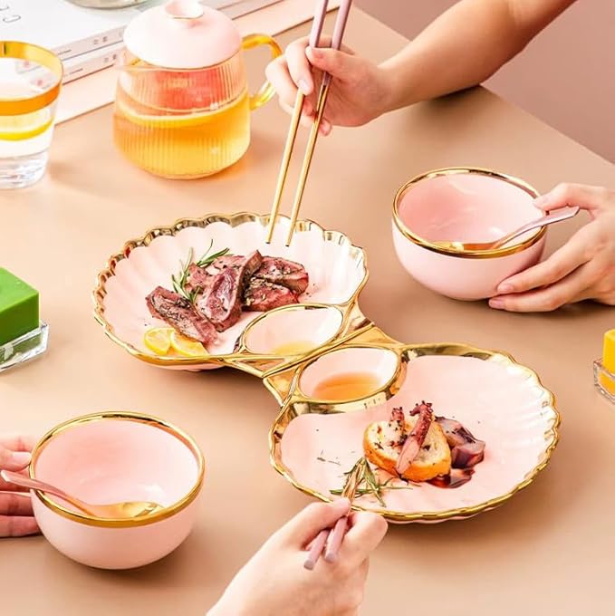 Multi Purpose Appetizer Ceramic Tray Vinegar Bowl Elegant Sushi Cookie Serving Dishes Dipping Sauce Plate for Dumplings French Fries Snacks Homes Restaurants Design Sense Souvenirs