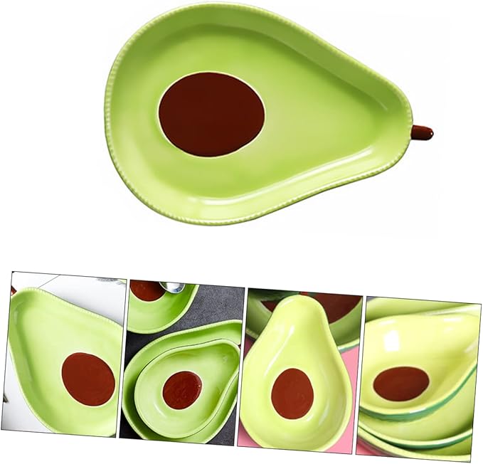 Avocado Shape Ceramic Plate Elegant Dinnerware for Family Gatherings Salad Fruit Plate