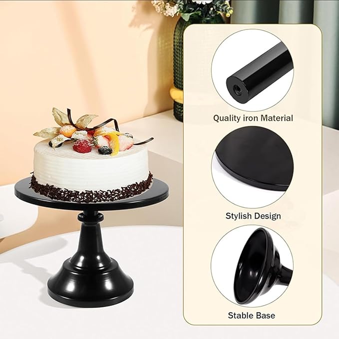 3 Pcs Metal Cake Stand Set 8/10/12 inch Dessert Table Display Perfect for Baby Shower Wedding Birthday(Black)