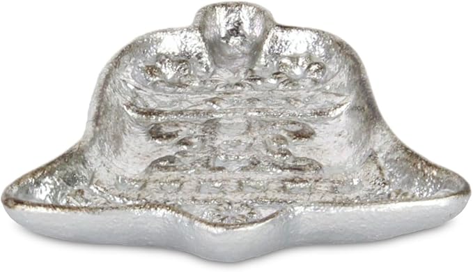 5" Silver Cast Iron Christmas Bell Trinket Tray
