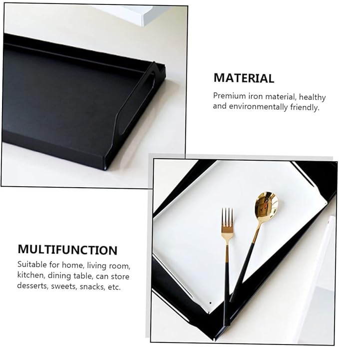 Rectangular Stainless Steel Serving Tray for Desserts and Fruits Non Food Tray for Parties and Gatherings