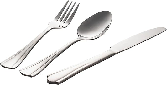 6 Piece Stainless Steel Flatware Set, Including 2 Dinner Forks, Knives, Spoons Each; Top Food Grade Extra-Fine Stainless Steel, Silverware Set, Metal Forks for Home Kitchen Restaurant Hotel