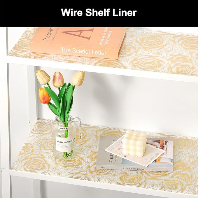 Cooyes Shelf Liner – Premium Non-Adhesive Cabinet & Drawer Liner for Kitchen – Waterproof Shelf Paper with Modern Pattern – Durable EVA Cabinet Mat – Easy to Cut （23.6" W x 360" L）