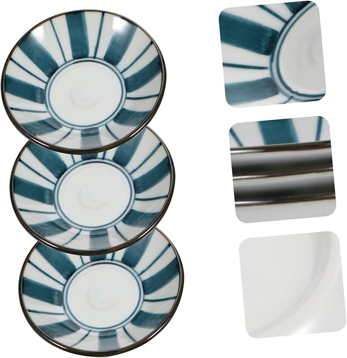 PRETYZOOM 3pcs Ceramic Sauce Dishes for Seasoning and Appetizers Japanese Style Plates Versatile Tableware for Salads and Dips Smooth Easy to Clean
