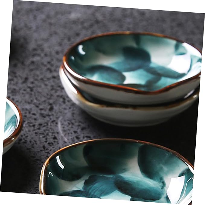 STOBAZA 2pcs Hand-painted Ceramic Plates Snack Serving Bowl Boys and Girls Decorative Trays for Home Restaurant