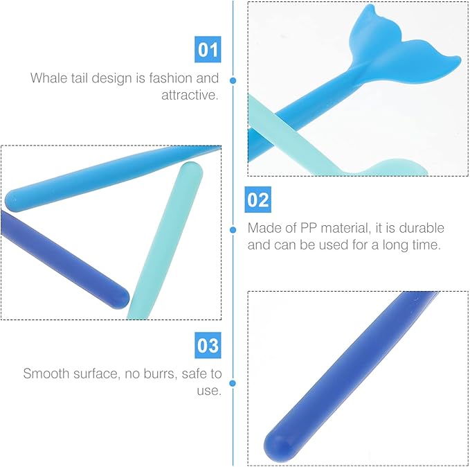Sewroro 18Pcs Hawaiian Whale Tail Stirring Rods Cocktail Drink Muddler Swizzle Sticks Plastic Coffee Beverage Stirrers Sticks (Blue) Coffee Stirrers
