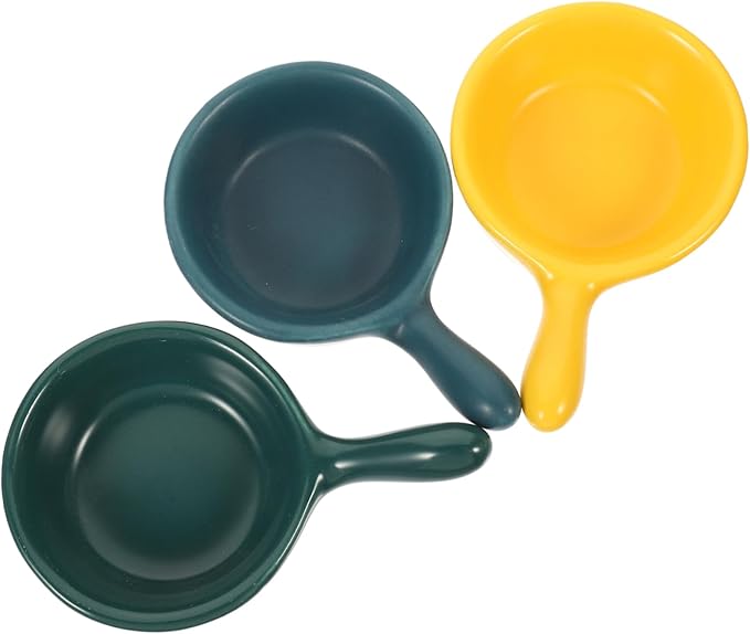 PRETYZOOM 3Pcs Ceramic Seasoning Dishes Plates for Condiments and Appetizers Versatile Serving Trays for Home Parties and Restaurants