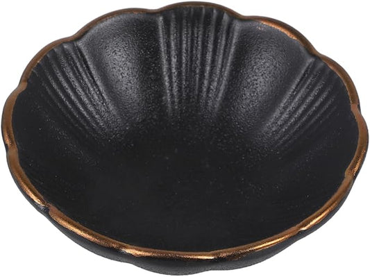 GLEAVI 3 pcs Ceramic Sauce Dish with Rim Elegant Appetizer Plate for Dipping Condiments and Snacks Stylish Tableware for Modern Dining