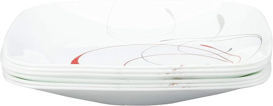 Corelle Vitrelle 6-Piece Salad Plate Set, Triple Layer Glass and Chip Resistant, Lightweight Square 8-1/2-Inch Plates Set, Splendor