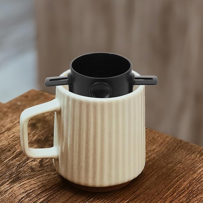 ABOOFAN Collapsible Stainless Steel Coffee Filter Funnel Double Layer Mesh Drip Coffee Strainer for Travel Home Camping Portable Reusable Dripper