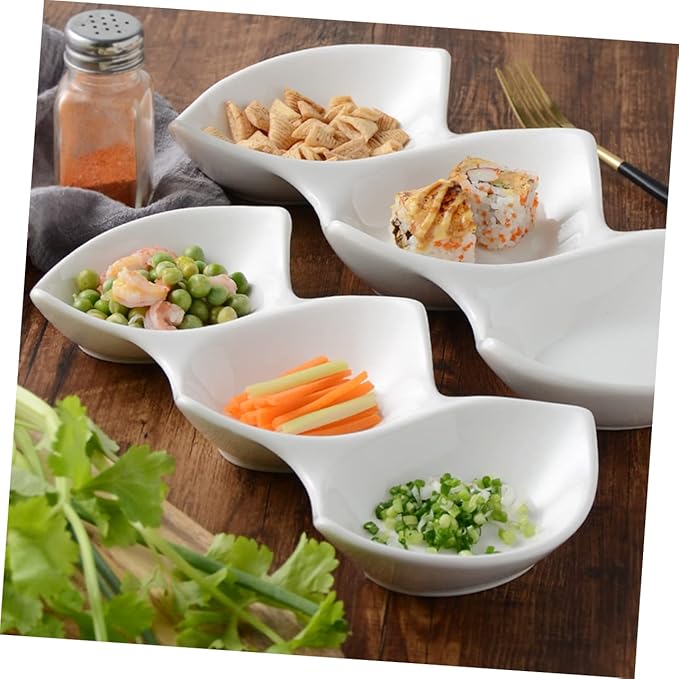Appetizer Plate Set Three-grid Sauce Dish Perfect for Restaurant Home Hotel Bar
