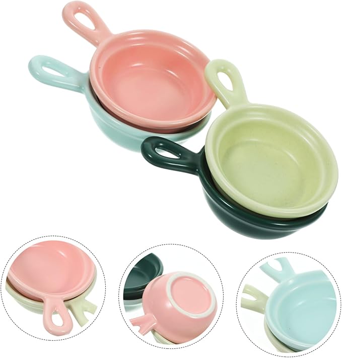 PRETYZOOM Ceramic Plates 4pcs Japanese Style Dessert Holders for Snacks Sauce Serving