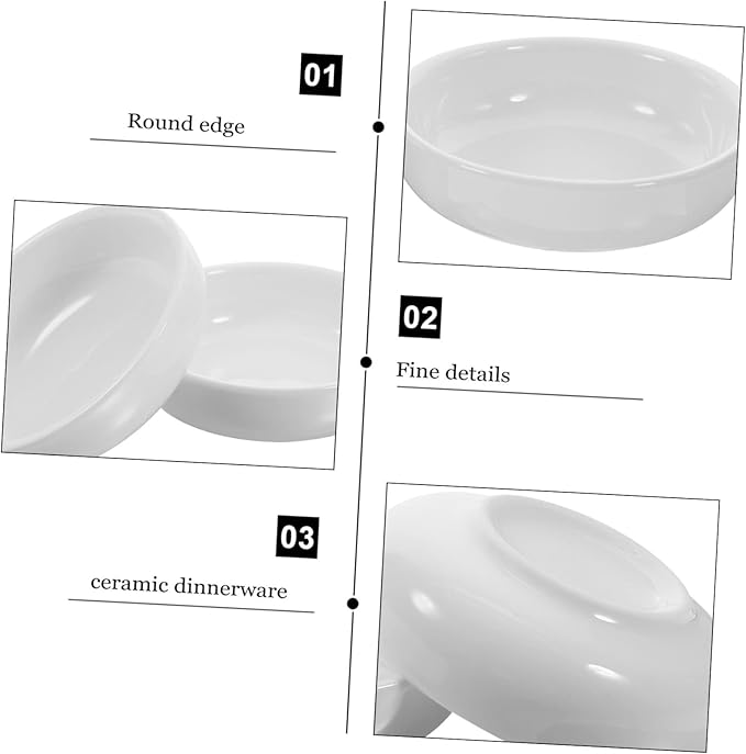 Unomor 6pcs Ceramic Dipping Plates Sauce Dishes for Appetizers Condiments -saving Design for Home Restaurant Use