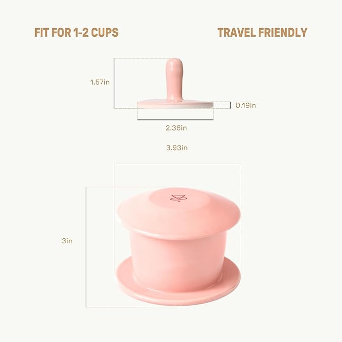 [Holiday Gift] Ceramic Vietnamese Phin Filter by PHINOI - Pour Over Coffee Dripper – 1-3 Cup Coffee Maker with Flower Design – Reusable Coffee Filter for Manual Brewing, Travel Friendly (Pink)