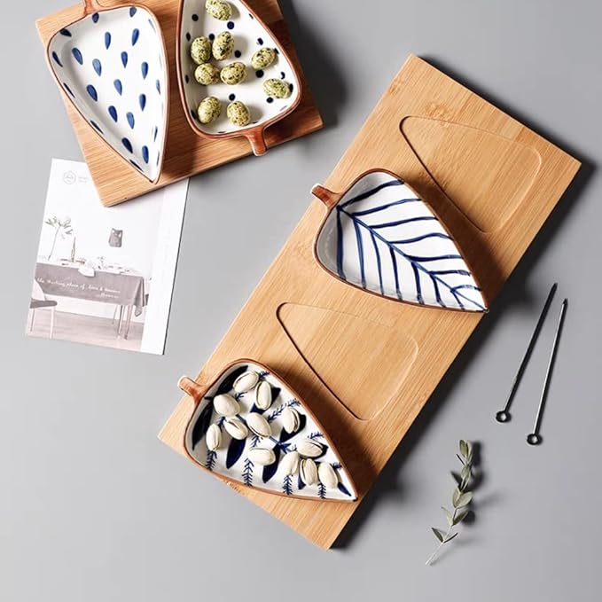 Dipping Sauce Bowls Appetizer Bowls Creative Shuttle Leaf Pattern Snack Plate Modern Fruit Plate Snack Fruit Dried Fruit Dessert Dessert Biscuit Plate Appetizer Plate Ceramic Dip Bowls Dipping Sauce B