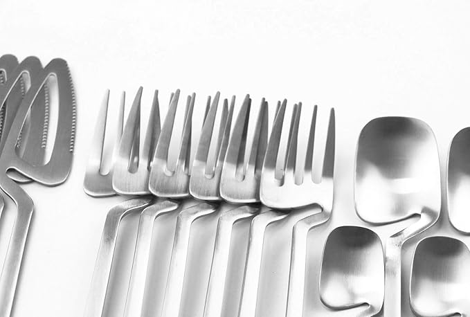 24pcs Silver Dinnerware Set 304 Stainless Steel Cutlery Matte Forks Spoons Knives Flatware Set Dinner Silverware Set