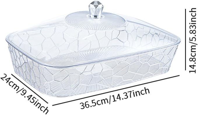 Serving Tray, Fruit Tray, Elegant Multifunctional Decorative Storage Container, Organizer for Celebrations Wedding Birthday, L