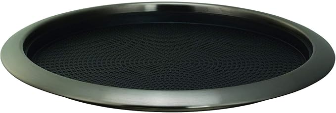 Service Ideas TR1412RIDT Tray with Removable Insert, 12" Round, Stainless Steel, Dark Tungsten