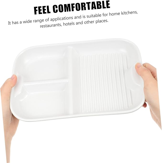 Cabilock Ceramic Divided Plate Three Compartments for Breakfast Serving Dishes for Salads Desserts and Portion Control Events