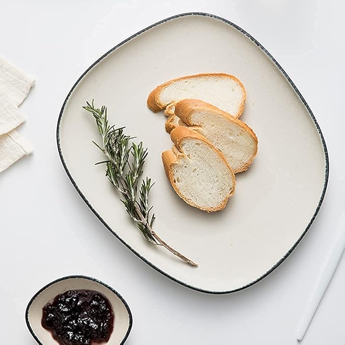 Nordic Ceramic Dinnerware Sets, Porcelain Plate and Bowl Sets, High-End Color Dishware Sets, Modern Reactive Glaze Stoneware Dishes Set Holiday,12Pcs (White 12Pcs)