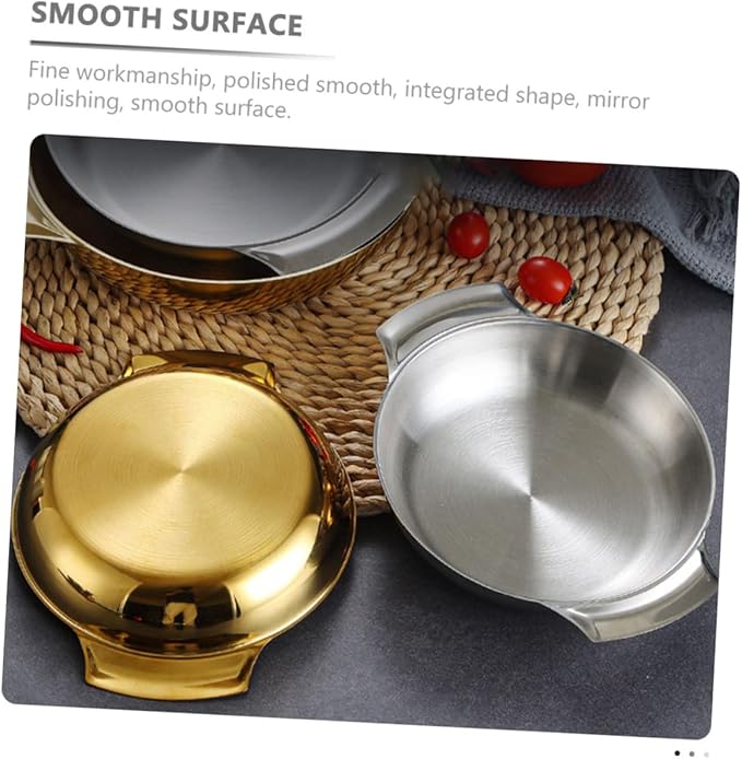 BESTOYARD Stainless Steel Snack Serving Tray Deep Round Plate for Home Elegant Food Storage Container for Parties Birthdays Family Gatherings Easy to Clean Silver Finish