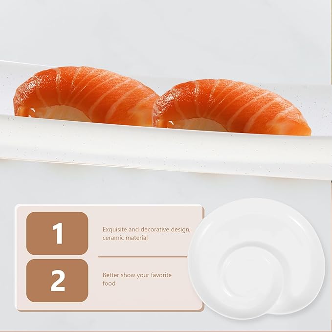 Divided Ceramic Dumpling Plate with Sauce Compartments 6.4-inch Cloud Spiral Design Appetizer Serving Tray for Home and Restaurant Use