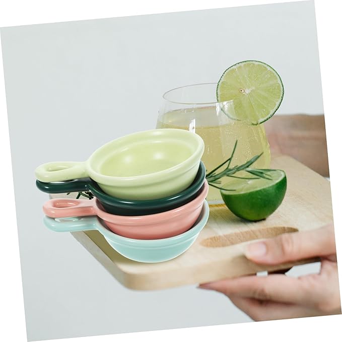 PRETYZOOM Ceramic Plates 4pcs Japanese Style Dessert Holders for Snacks Sauce Serving