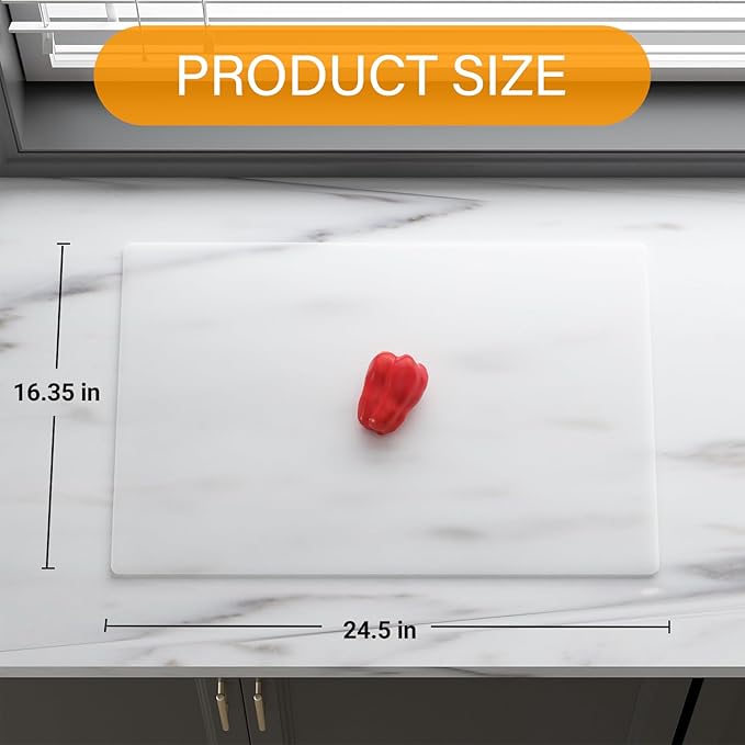 Silicone Counter Mat 40x60cm 2 Pack - High-Temp Resistant, Non-Slip Waterproof Pad for Kitchen Countertops, Sink & Stove (White Translucent)