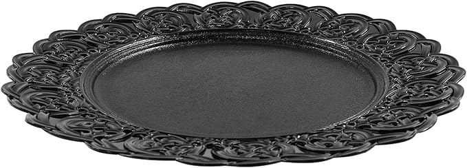 Black Plastic Charger Plates Set of 100, 13” Reusable Party Chargers for Dinner Plates, Elegant Round Service Plate Chargers Bulk Decorative for Wedding, Catering Table Decor