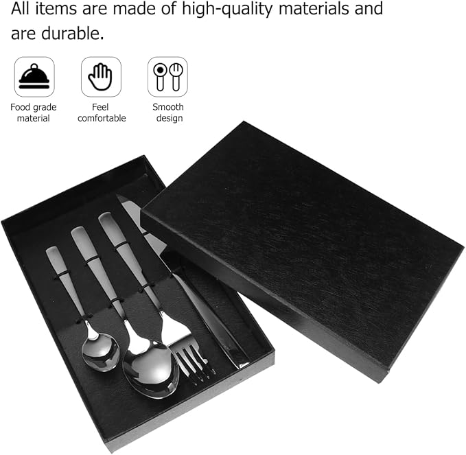 Tofficu Dinner Flatware Set 316 Stainless Steel Utensil Set Silverware Forks and Spoons Silver Dishwasher Safe Tableware for Daily Use and Parties