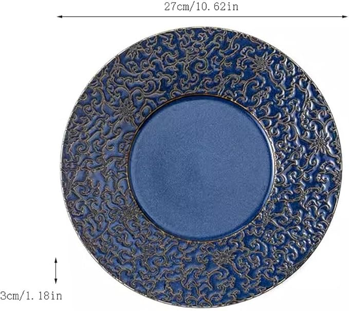 SONGCHAO Party Supplies Red Plate Ceramic Dish Plate Home Chinese Creative Tableware Steak Western Plate Party Plates (Color : B)