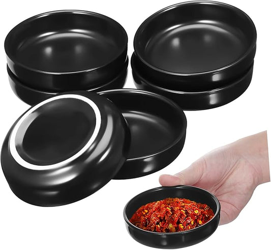 6pcs Japanese Dipping Dishes Ceramic Appetizer Plates for Sauces Dips and Snacks Serving Bowls Elegant Design for Sushi and Desserts