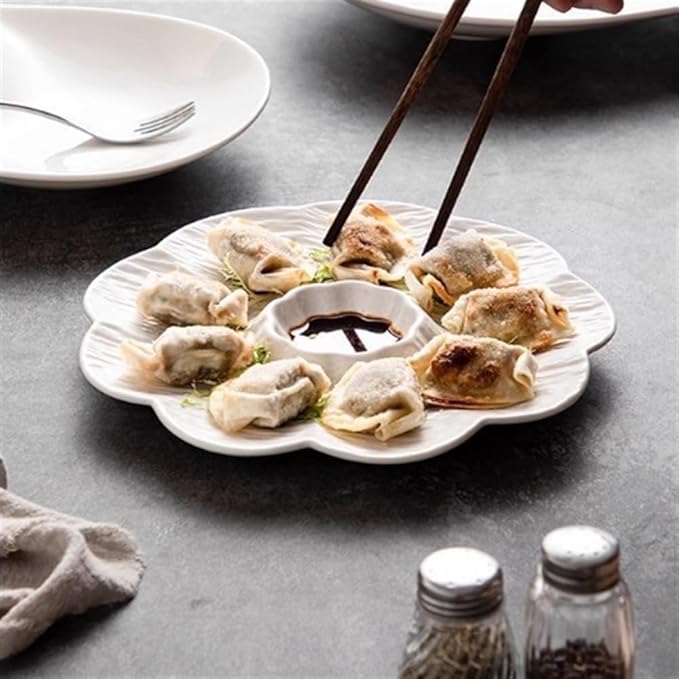 Dumpling Plate Ceramic Vinegar Plate Dumpling Plate Vegetable Plate Serving Plate