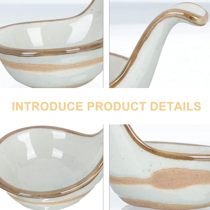 2pcs Ceramic Seasoning Dish Caviar Spoon Flavored Plate Appetizer Plate Ceramic Tableware