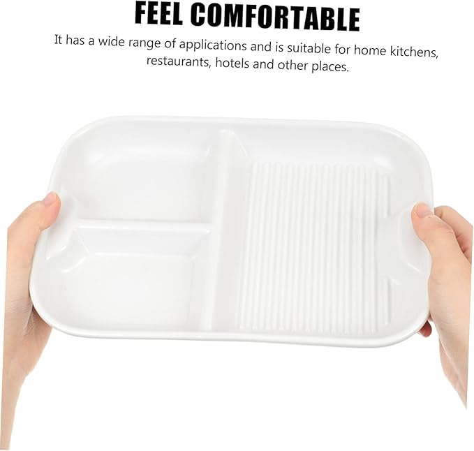 Divided Plate for Breakfast Divided Plate Ceramic Snack Tray Lid School Breakfast Trays