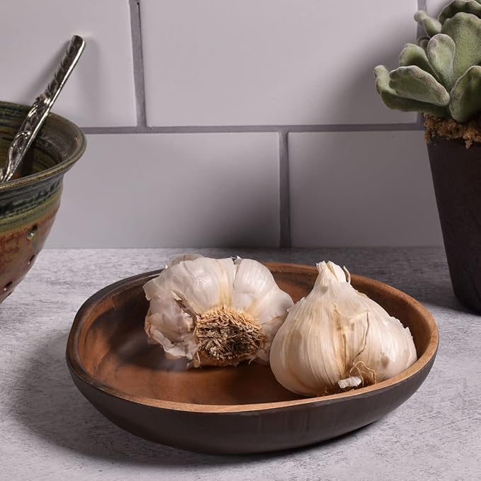 Merritt Designs Faux Sequoia Wood 6-inch Melamine Appetizer/Snack Plate, Set of 4