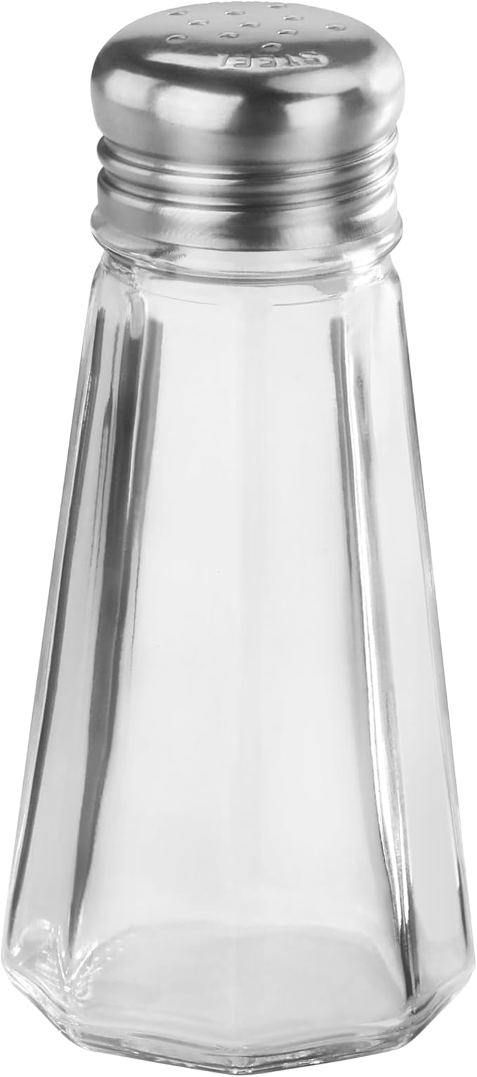 New Star Foodservice 531964 Glass Salt and Pepper Shaker with Stainless Steel Mushroom Top, 3-Ounce, Set of 12