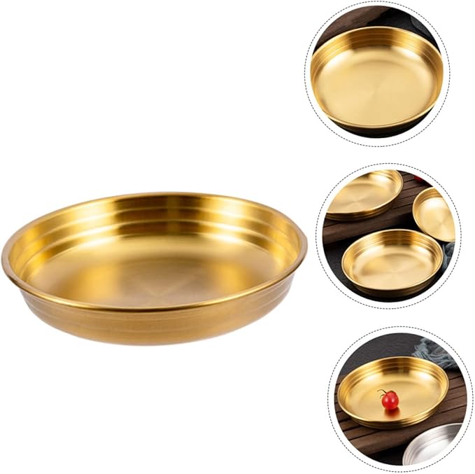 PRETYZOOM Korean Kimchi Seasoning Dish Flat Bottom Appetizer Plate with Stable Base Smooth Surface Easy to Clean Porcelain Condiment Serving Bowl for Restaurant Kitchen