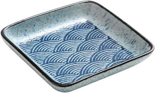 Sauce Dish Ceramic Square Plate Commercial Cuisine Grilled Meat Small Dishes Snack Plate Restaurant Tableware Household Ceramic Plate Snack Plate(H)