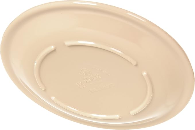 Carlisle FoodService Products Kingline Reusable Plastic Plate Appetizer Plate for Home and Restaurant, Melamine, 5.5 Inches, Tan, (Pack of 48)
