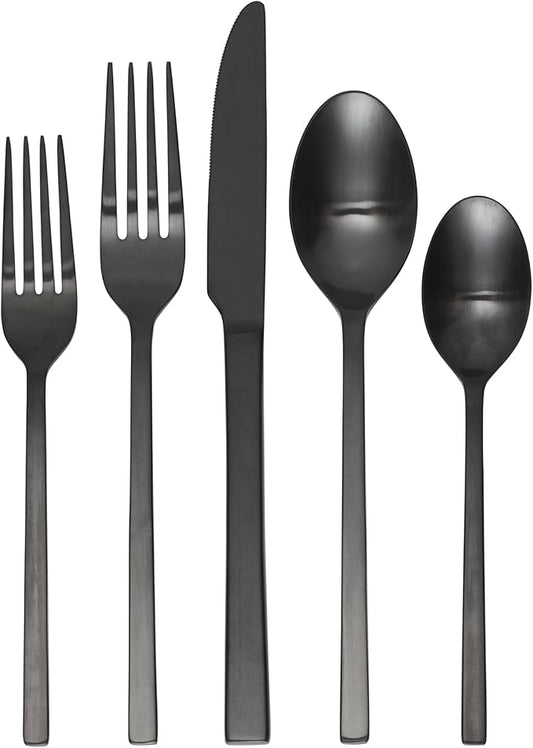 Allay Midnight 20 Piece Everyday Flatware Set, Service For 4